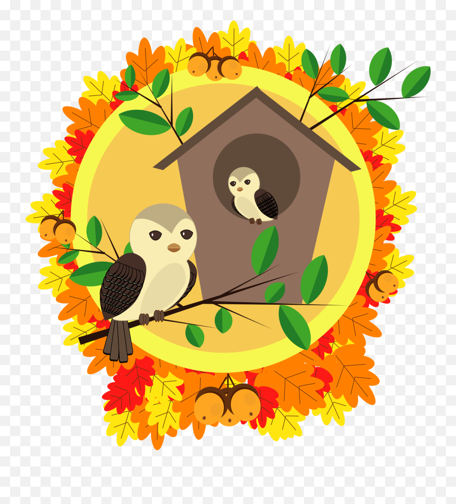 Autumn Vector Clipart Image - Autumn Birds Clipart Emoji,Marine Corps Flag Emoji