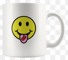 Red Pill Smiley Mug - Face With Tongue Sticking Emoji