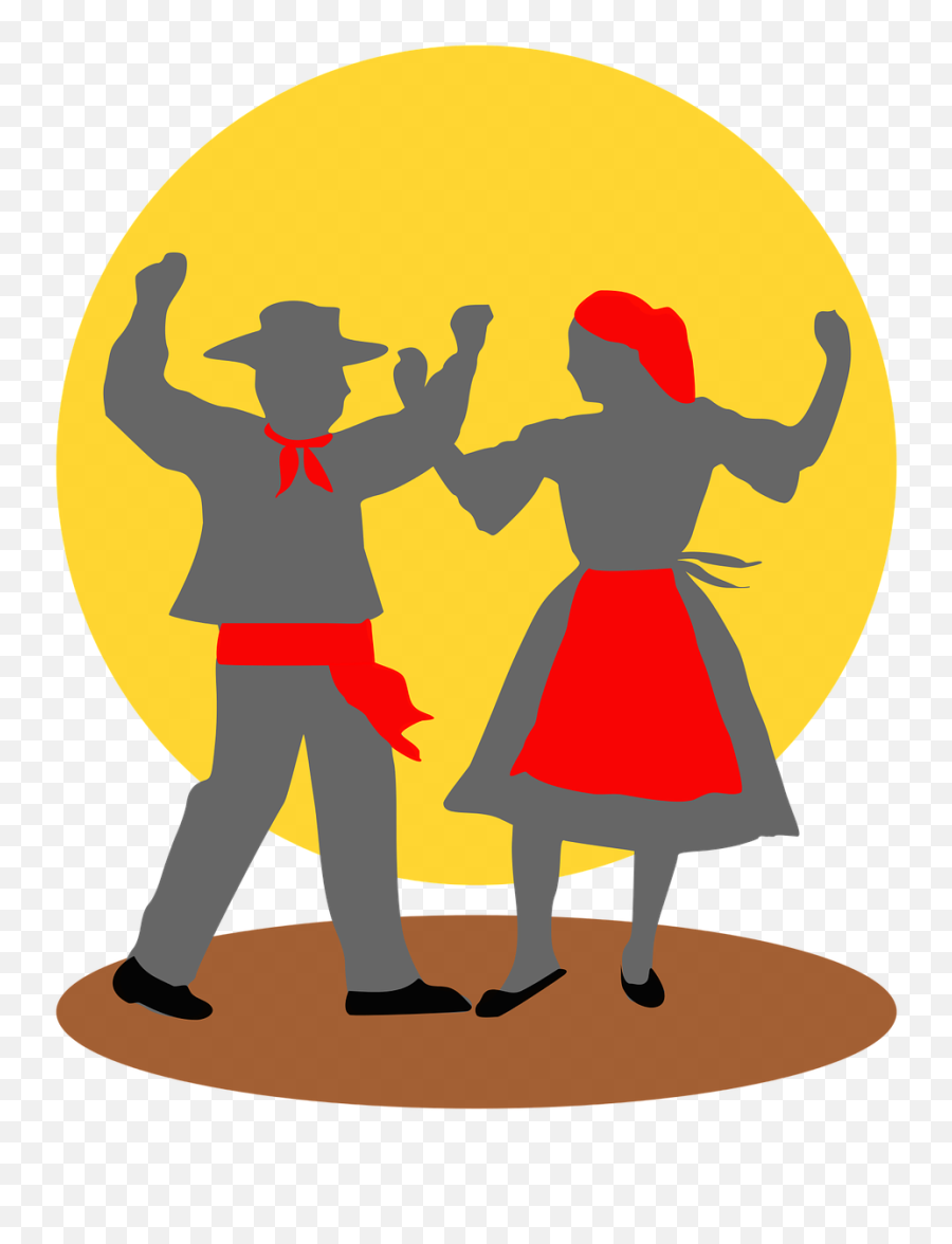 Folklore Dance Dancers Pair Figures - Folklore Dance Transparent Emoji,Dancing Turkey Emoticon