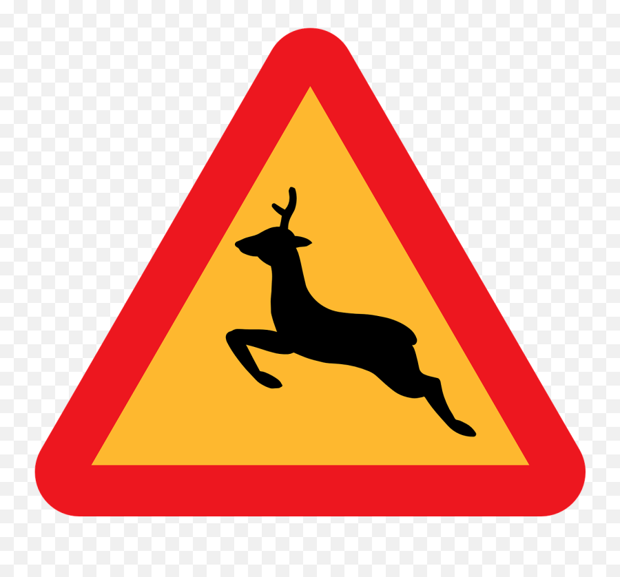 Deer Crossing Warning Deer Crossing - High Wind From The Right Sign Emoji,Whitetail Deer Emoji