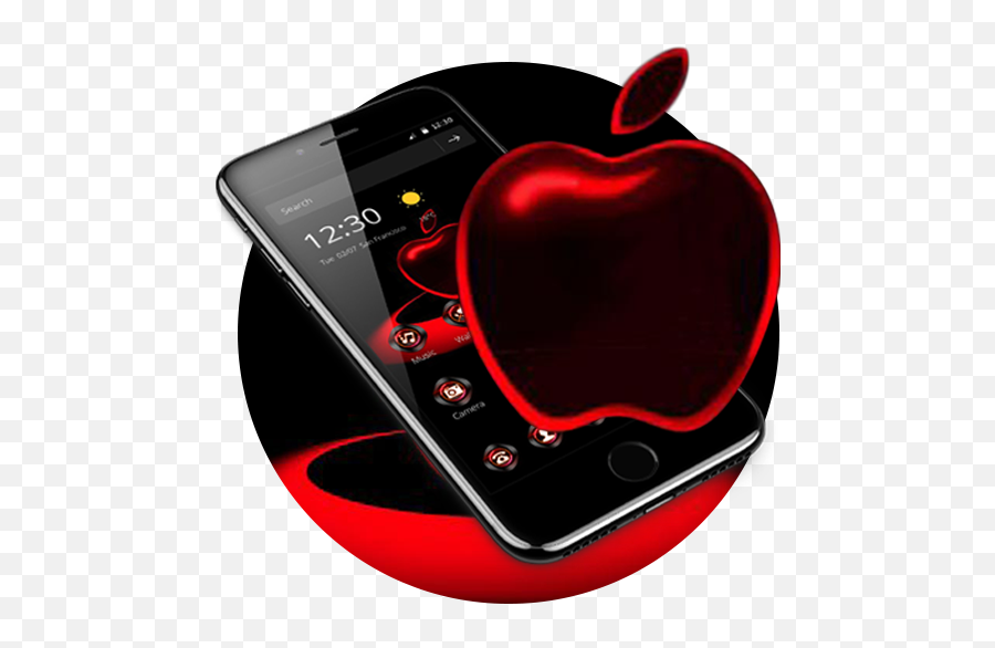 Free Download Red Neon Apple Dark Theme 114 Apk - Apple Emoji,Snapchat Friend Emoji Themes