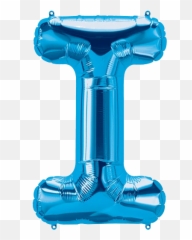 Blue Letter I 34 Balloon - Emoji