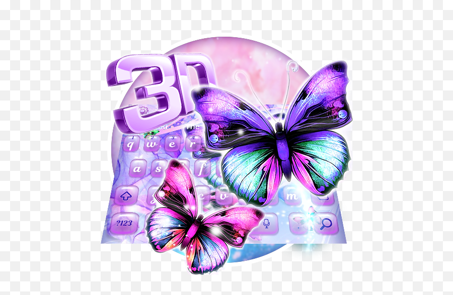 3d Beautiful Butterfly Parallax Keyboard Theme - Google Play 3d Film Emoji,Butterfly Emoji