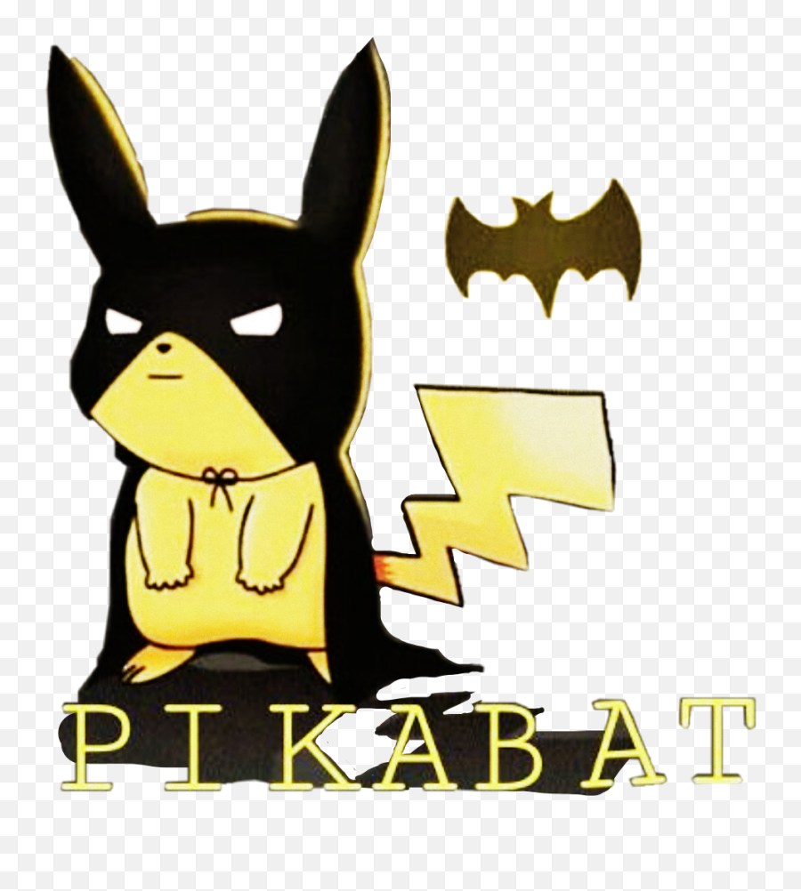 Pikachu Pokemon Batman Mask Word Text Funny Sticker Clipart - Funny Batman Pictures Transparent Emoji,Pikachu Emoji