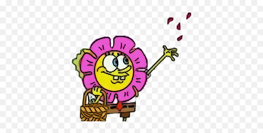 Spongebob Flowers Idkanymore Sticker By Jimin Hoe - Spongebob And Squidward Matching Pfp Emoji,Hoe Emoji
