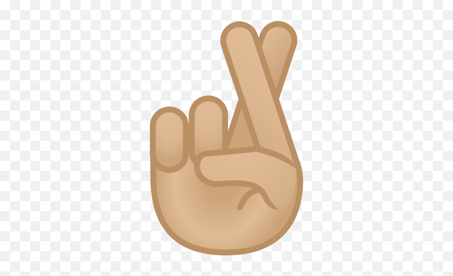 Crossed Fingers Emoji With Medium - Brown Fingers Crossed Emoji,Finger Emojis