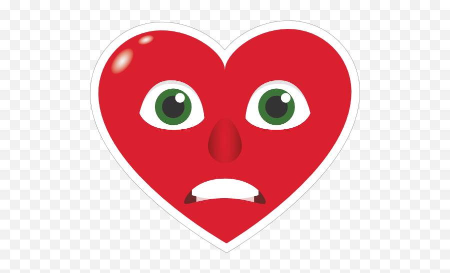 Phone Emoji Sticker Heart Face Grimacing - Clip Art,Grimacing Emoji