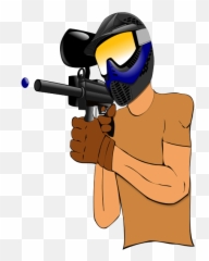 A Paintball Player Vector Drawing - Clipart Emoji