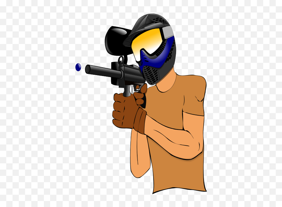 A Paintball Player Vector Drawing - Paintball Clipart Emoji,Android Gun Emoji