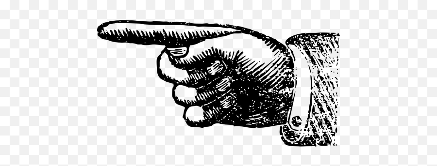 Old Mans Finger Pointing To Left Side - Vintage Finger Pointing Png Emoji,Finger Point Emoticon