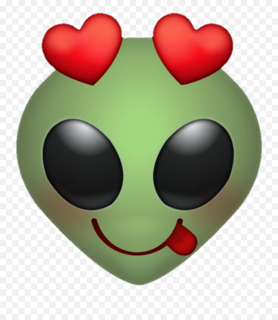 Emoji Alien Love Green Eyes - Alien Love Emoji,Green Alien Emoji