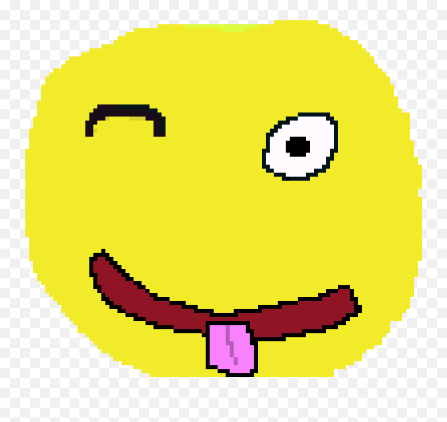 Winking Tongue Emoji - Tongue Emoji Pixel Art,Tounge Emoji