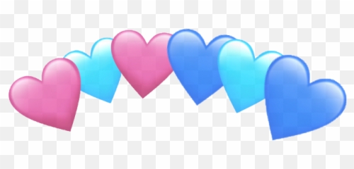 Heart Crown Love Blue Pink Dark Light Bts Kpop Freetoed - Pink And Blue Hearts Transparent Background Emoji,Bts Emoji