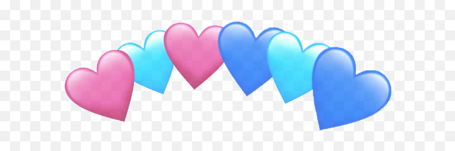 Heart Crown Love Blue Pink Dark Light Bts Kpop Freetoed - Pink And Blue Hearts Transparent Background Emoji,Bts Emoji