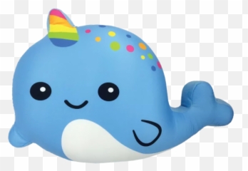 Blue Narwhal Scented Microbead Pillow - Stuffed Toy Emoji,Narwhal Emoji