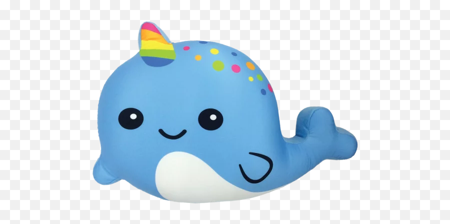 Blue Narwhal Scented Microbead Pillow - Stuffed Toy Emoji,Narwhal Emoji