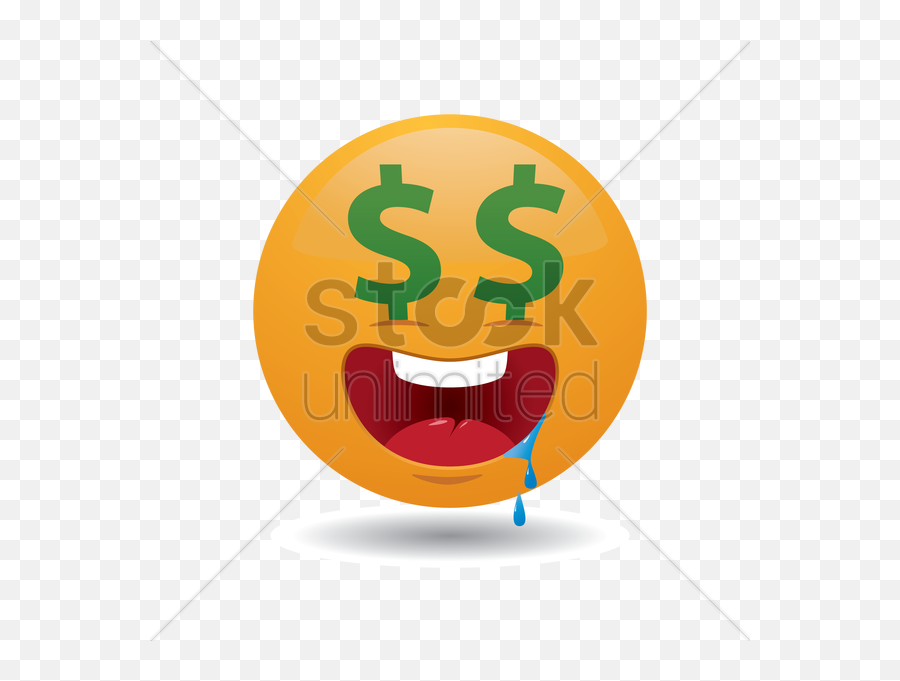 Greedy Emoticon Vector Image - Illustration Emoji,?_? Emoticon