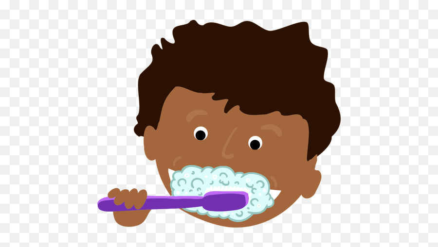 African Kid Brushing Teeth - Clip Art Brush Teeth Emoji,Dancing Girls Emoji
