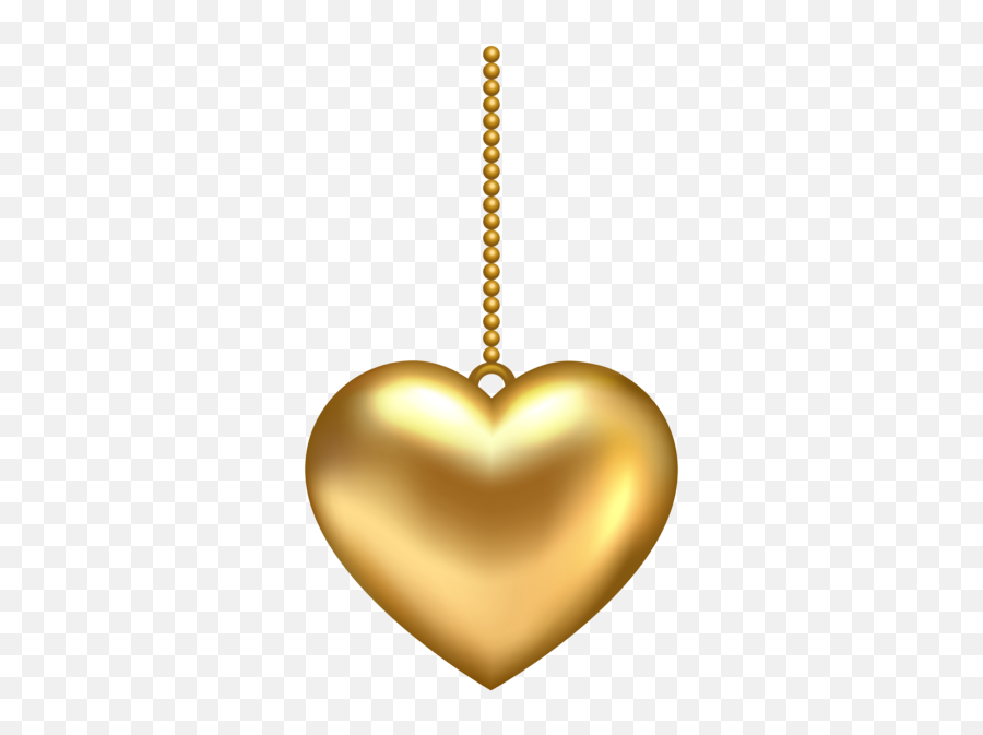 Hanging Golden Heart Png Clip Art Image - Golden Heart Png Transparent Emoji,Golden Heart Emoji