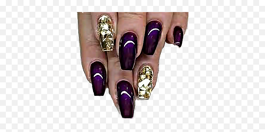 Nails Fingers Fingernails Purple Gold - Mardi Gras Nails 2020 Emoji,Fingernail Emoji