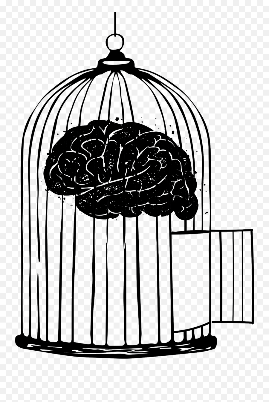 Cage Brain - Sticker By Lucia Gloria Zivago Brain In Cage Emoji,Cage Emoji