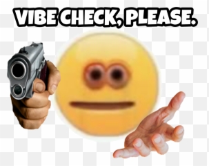 Vibecheck Sticker - Check Emoji With Gun