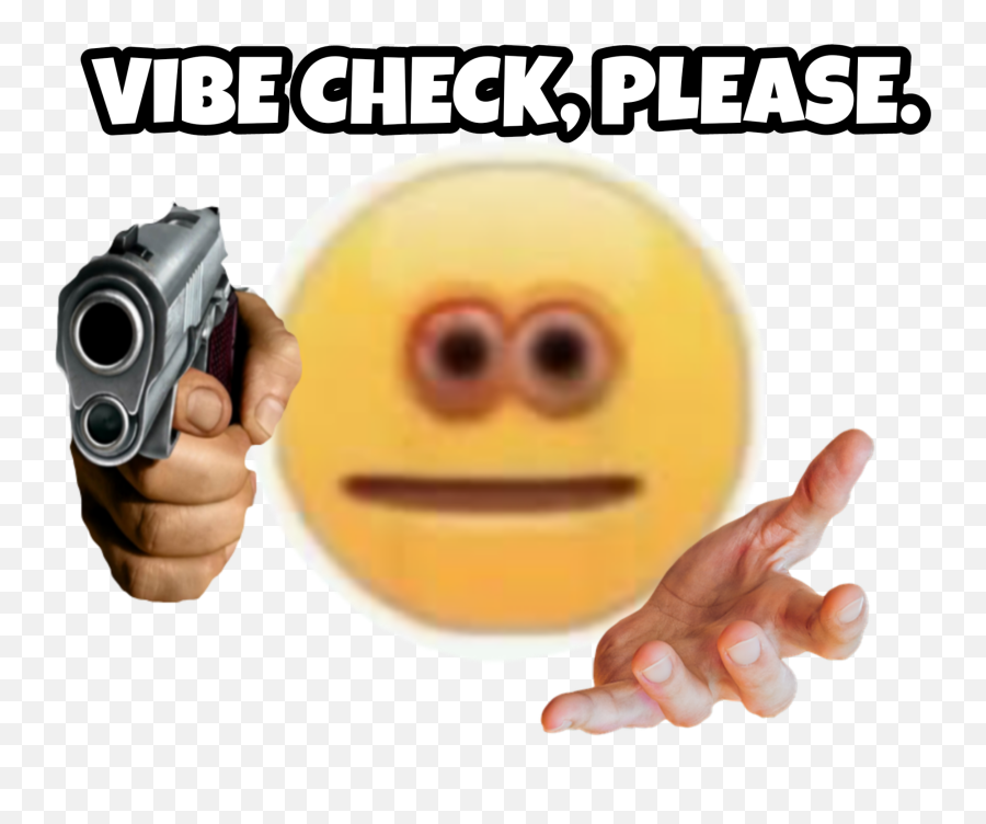 Vibecheck Sticker - Vibe Check Emoji With Gun,Finger Gun Emoticon