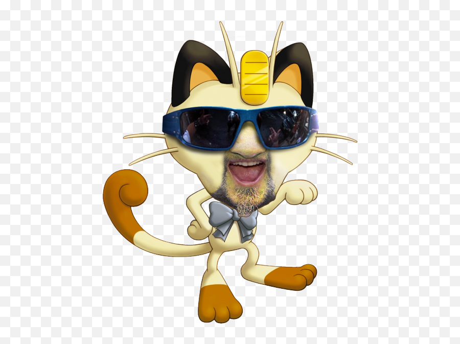 Meowth Fieri - Bearded Meowth Emoji,Sunglasses Emoji Meme