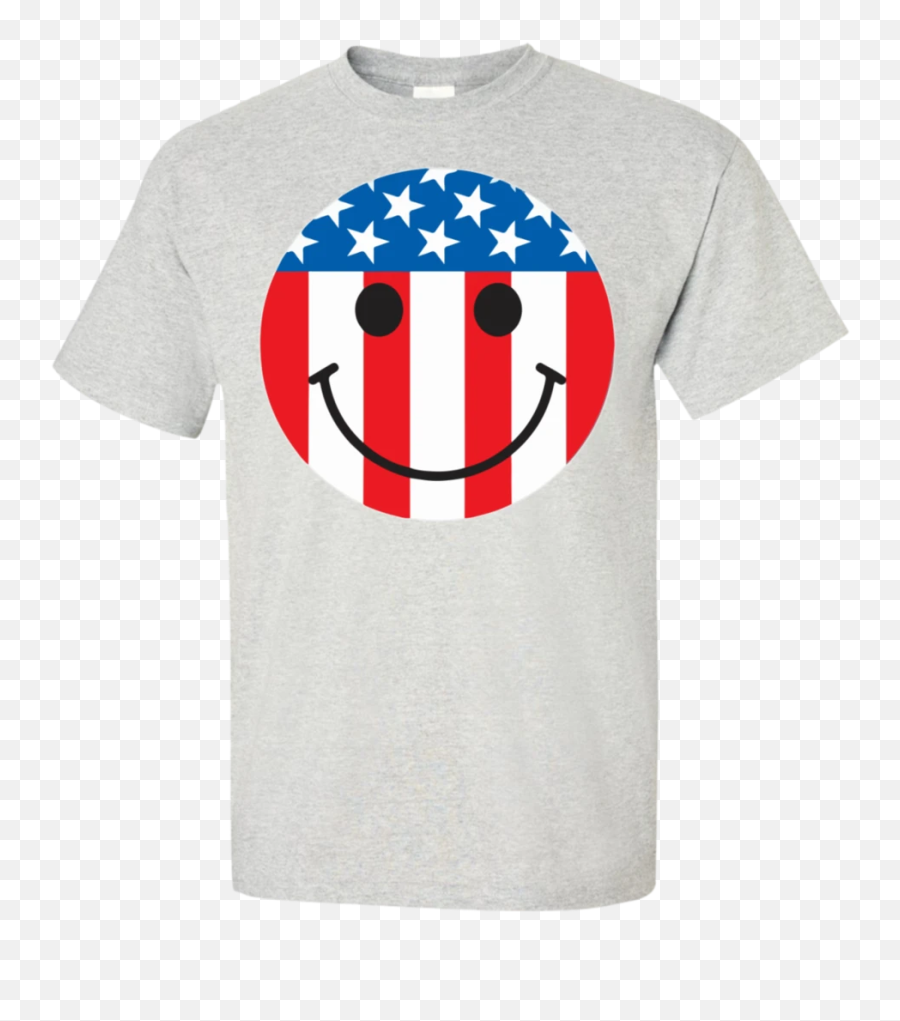 American Flag Smiley Face T - American Flag Smiley Face Emoji,American Flag Emoticon