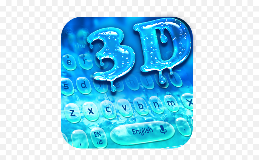 3d Glass Water Keyboard For Android - Dot Emoji,Glass Of Water Emoji