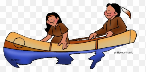 Transparent Background Canoe Clipart - Native American In Canoe Cartoon Emoji,Canoe Emoji