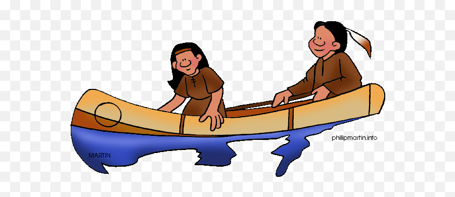 Transparent Background Canoe Clipart - Native American In Canoe Cartoon Emoji,Canoe Emoji