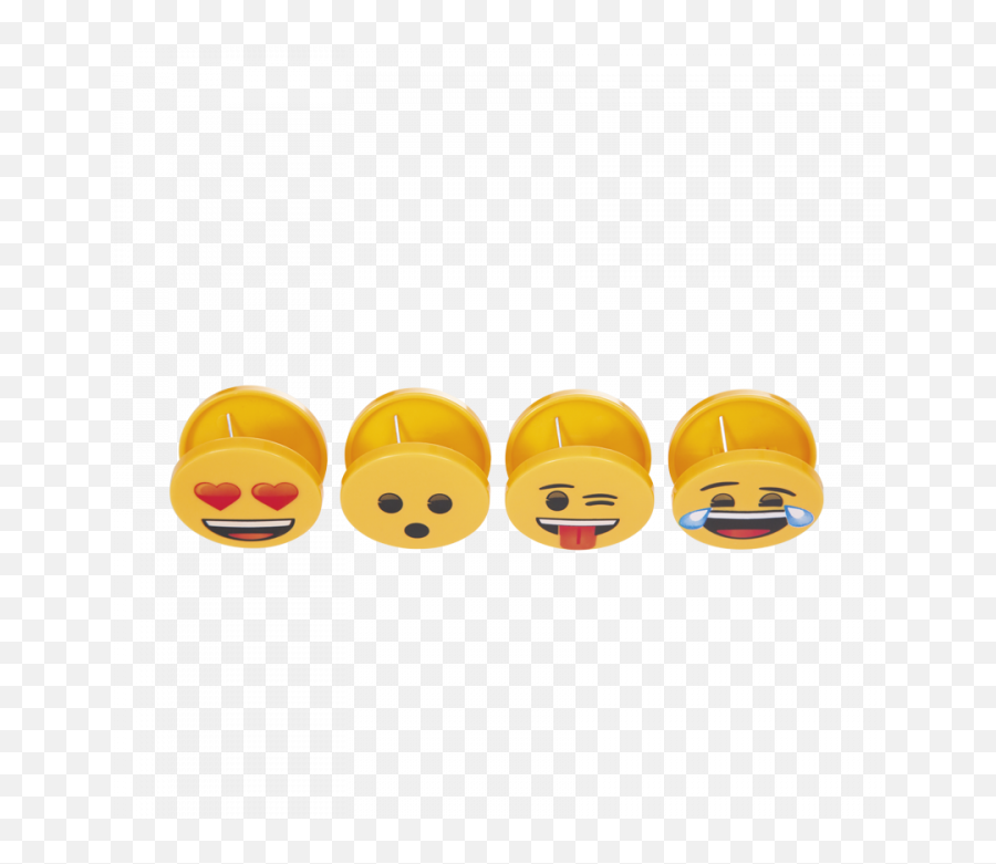 Set X4 Clips Plásticos Emojis - Happy,Emoji Clips