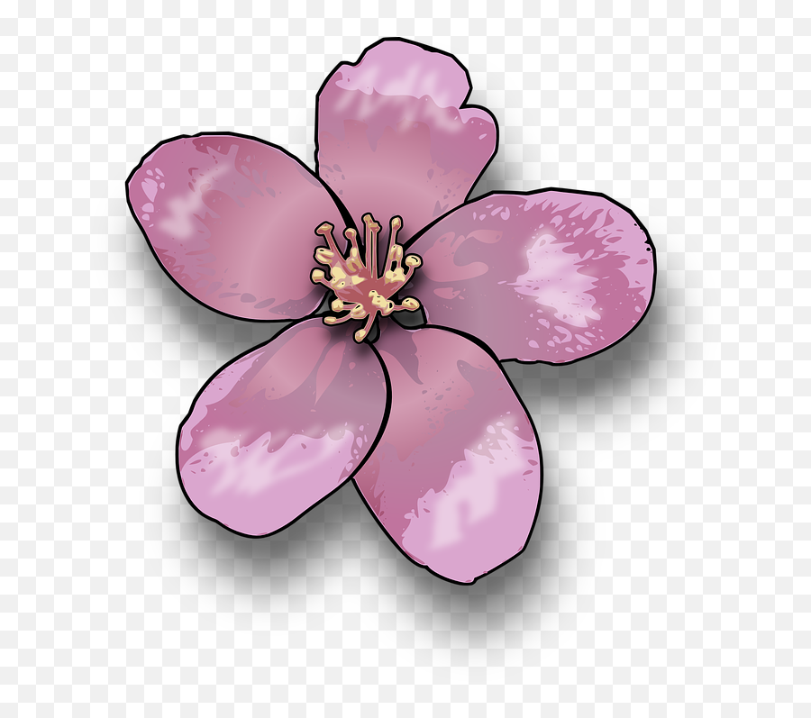 Free Pink Flower Flower Vectors - Apple Blossom Clip Art Emoji,Unicorn Emoji