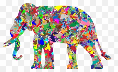 A Big Scare - Modern Art Elephant Emoji