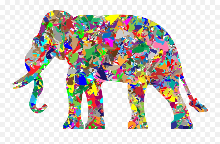 A Big Scare - Modern Art Elephant Emoji,Hungover Emoji