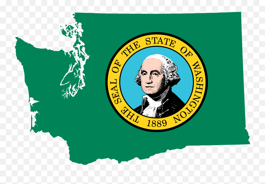 Flag Map Of Washington - Washington State Legislature Logo Emoji,New York Flag Emoji