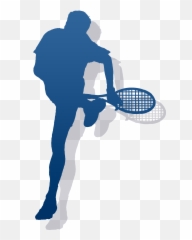 Tennis Player Monte - Blue Silhouette Png Emoji
