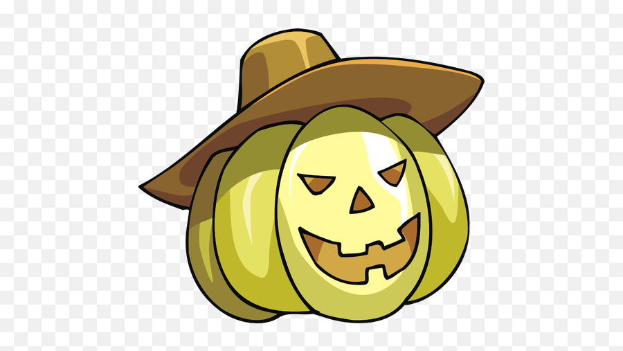 Vector Image Of Cartoon Halloween Pumpkin With Hat - Jack O Lanterns Cartoon Emoji,Witch Hat Emoji