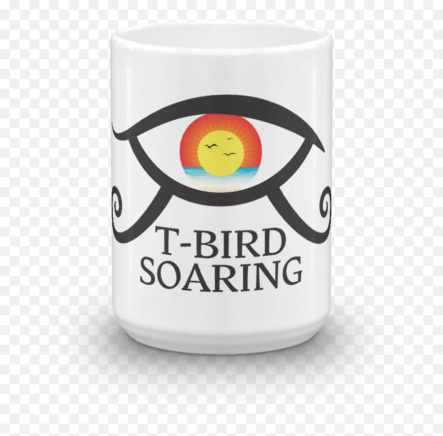 T - Bird Soaring Coffee Cup Emoji,Bird Emoticon