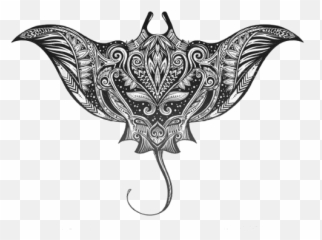 Moana Mantaray Tattoo Mandalaart - Maori Stingray Tattoo Emoji,Stingray Emoji