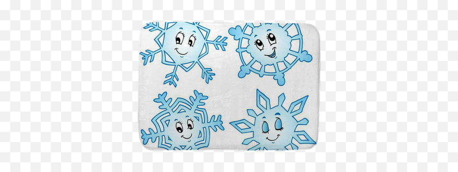 Cartoon Snowflakes Collection 1 Bath Mat U2022 Pixers - We Live To Change Cartoon Snowflakes Emoji,Snowflake Sun Leaf Leaf Emoji
