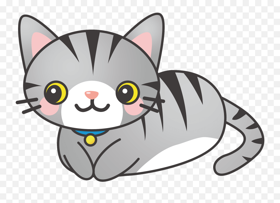 Gray Striped Cat Clipart - Tabby Cat Cat Cartoon Emoji,Gray Cat Emoji
