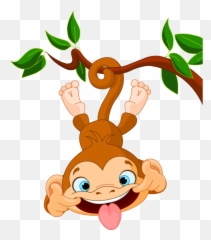 Trending - Cute Hanging Monkey Cartoon Emoji