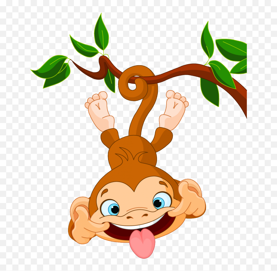 Trending - Cute Hanging Monkey Cartoon Emoji,Emoji De Changuito