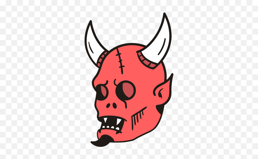 Devil Head Hand Drawn - Transparent Png U0026 Svg Vector File Cara De Diablo Png Emoji,Emoticon Devil Horns