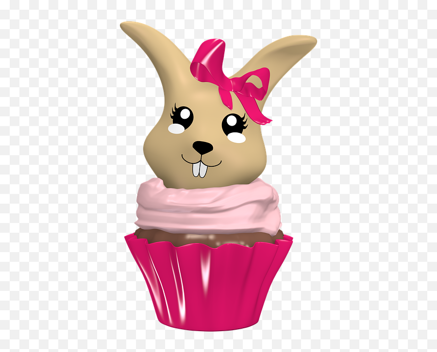 Cupcake Bunny Cake - Kostenlose Sticker Für Whatsapp Emoji,Kawaii Emoticon