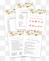 Blush Pink Floral Baby Shower Game Pack - Moth Orchid Emoji