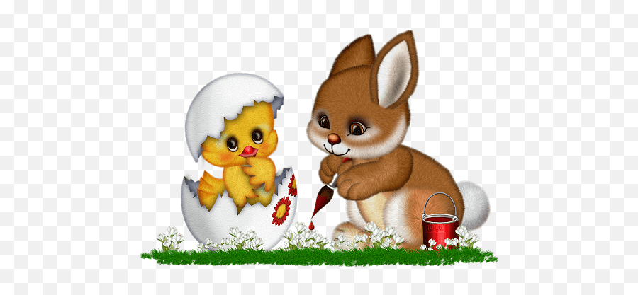 Easter Bunny And Chicken Clipart Png - Happy Eastern Emoji,Flag Chicken Emoji