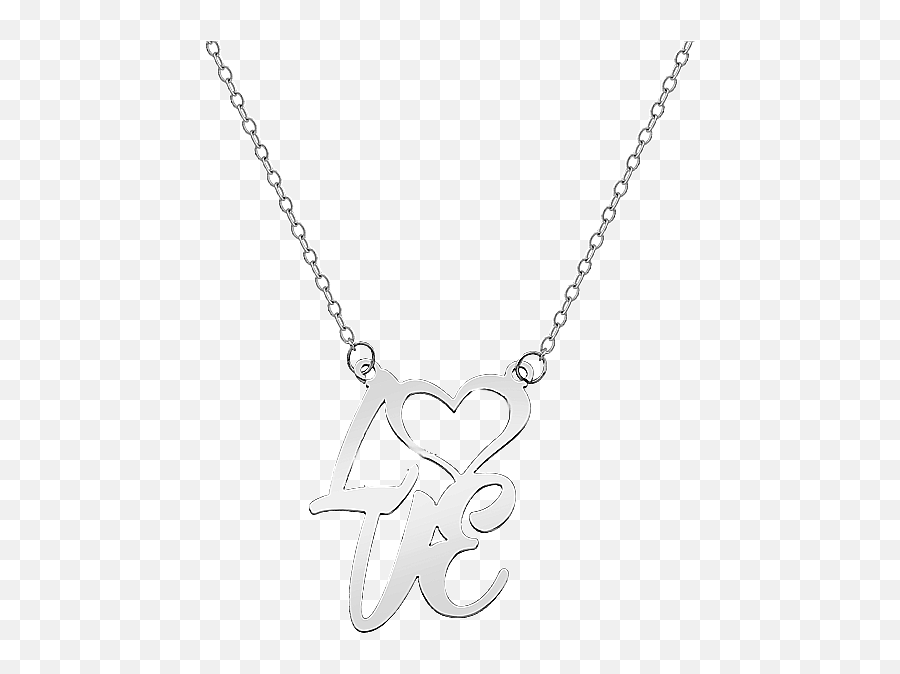 Love Cursive Name Necklace - Necklace Emoji,Emoji Jewelry